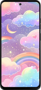 Силиконовый чехол Облака и радуга для Motorola Moto G15 - 6312u-3948 изображение 