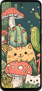 Силіконовий чехол Коти гриби для Motorola Moto G15 - 6321u-3948 изображение 