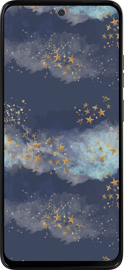 Силиконовый чехол Ночь золотые звезды для Motorola Moto G15 - 5421u-3948 изображение 