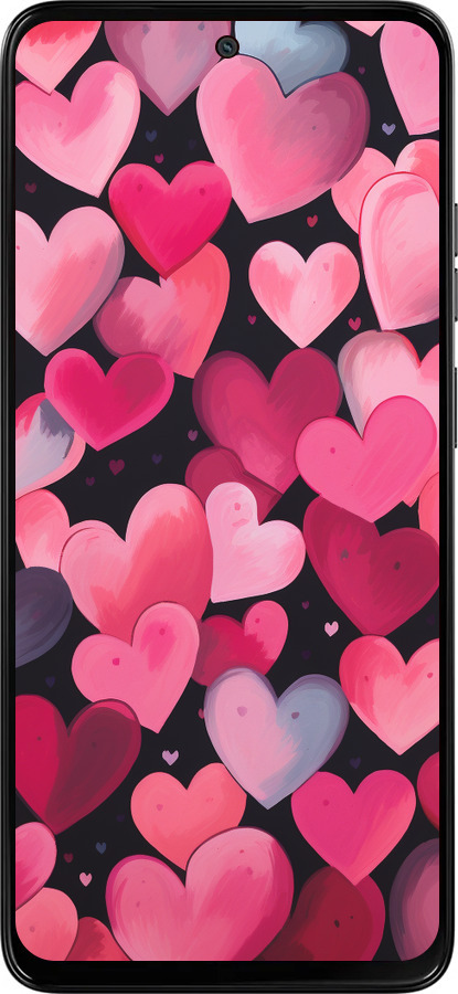 Силиконовый чехол Сердечки 4 для Motorola Moto G15 - 5662u-3948 изображение 