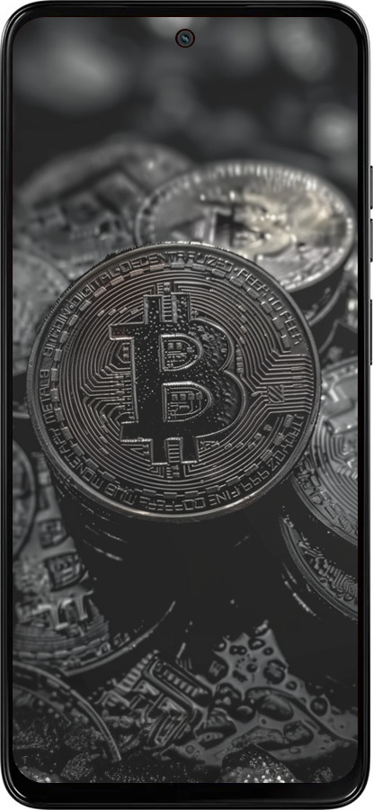 Силиконовый чехол Black Bitcoin для Motorola Moto G15 - 6090u-3948 изображение 
