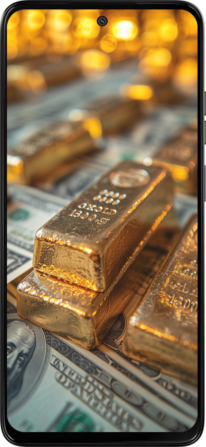 Силиконовый чехол Слитки и доллары для Motorola Moto G15 - 6105u-3948 изображение 