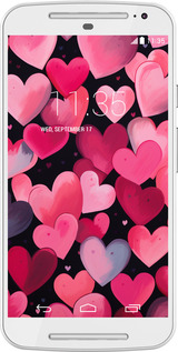 Силиконовый чехол Сердечки 4 для Motorola Moto G2 - 5662u-330 изображение 