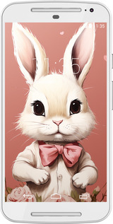 Силиконовый чехол Зайчик для Motorola Moto G2 - 5669u-330 изображение 