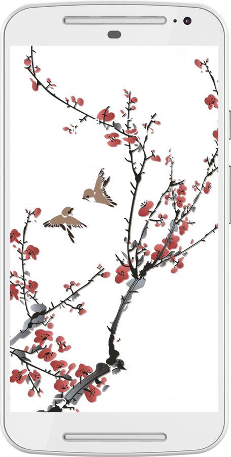 Силіконовий чехол Сакура v2 для Motorola Moto G2 - 5538u-330 изображение 