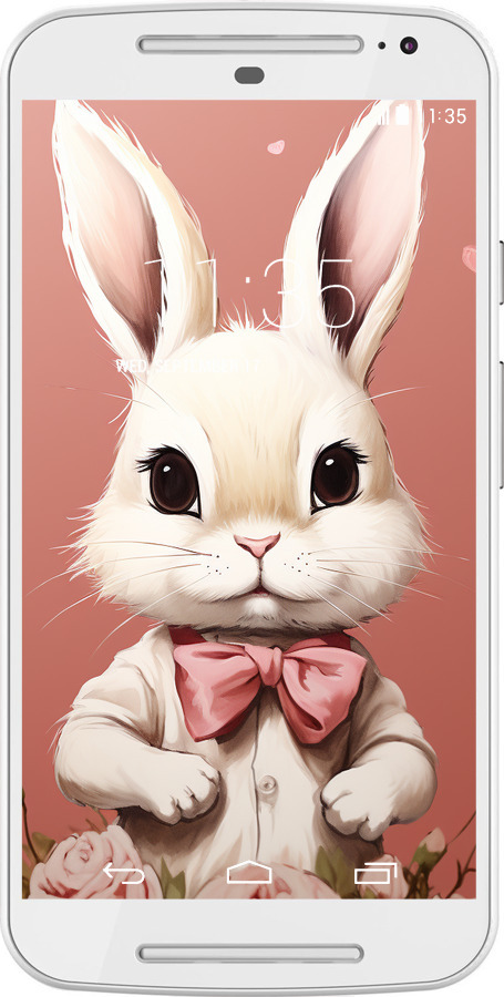 Силиконовый чехол Зайчик для Motorola Moto G2 - 5669u-330 изображение 