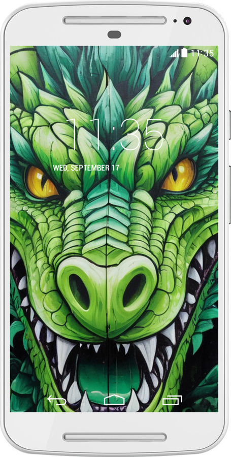 Силиконовый чехол Зелёный дракон для Motorola Moto G2 - 5816u-330 изображение 