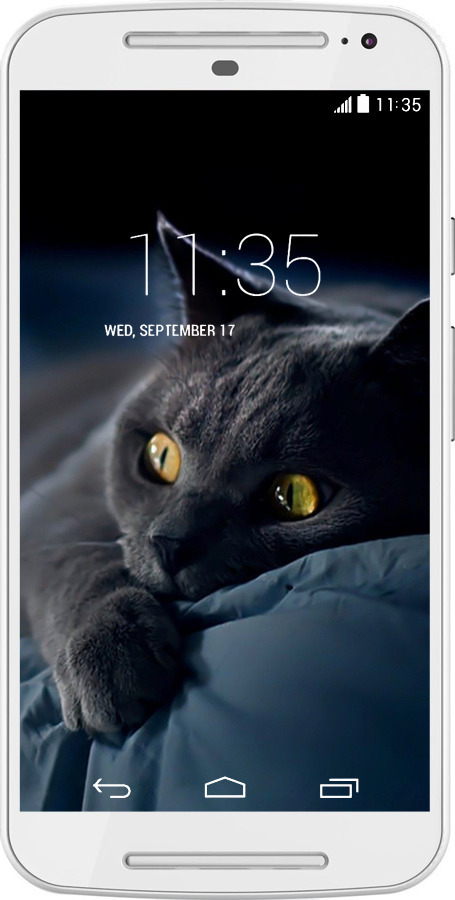 Силиконовый чехол Дымчатый кот для Motorola Moto G2 - 825u-330 изображение 