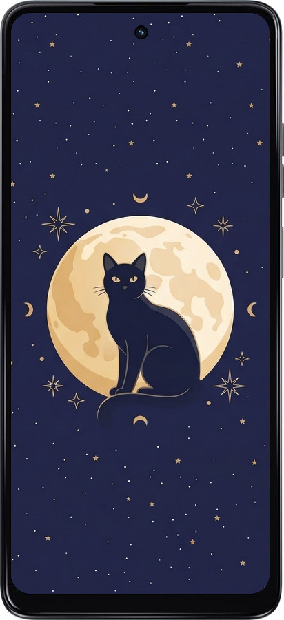 Силиконовый чехол Cute Cat Celestial/Witchy для Motorola Moto G24 Power - 6787u-3665 изображение 