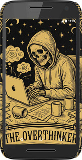 3D пластиковый матовый чехол The Overthinker для Motorola Moto G3 - 6774m-318 изображение 