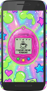 3D пластиковий матовий чехол Y2K Aesthetic Retro Pet: Годуй мене кавою для Motorola Moto G3 - 6784m-318 изображение 