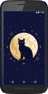 3D пластиковый матовый чехол Cute Cat Celestial/Witchy для Motorola Moto G3 - 6787m-318 изображение 