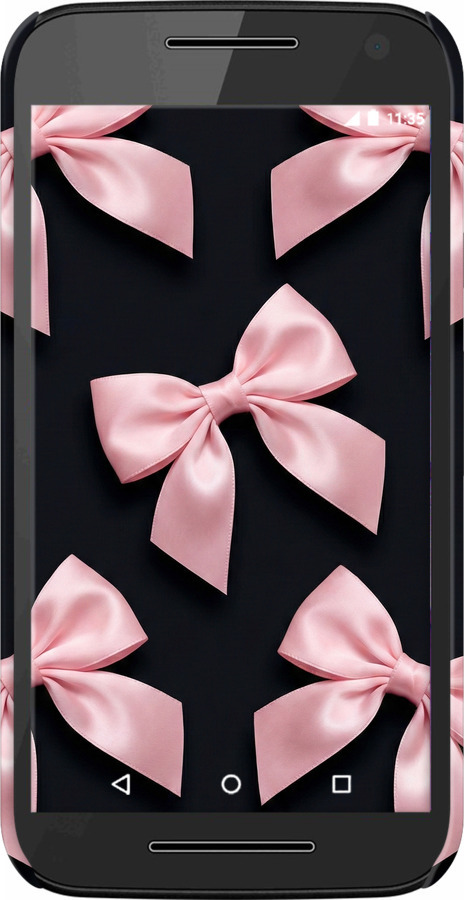 3D пластиковый матовый чехол Coquette Ribbons Dark Coquette для Motorola Moto G3 - 6767m-318 изображение 
