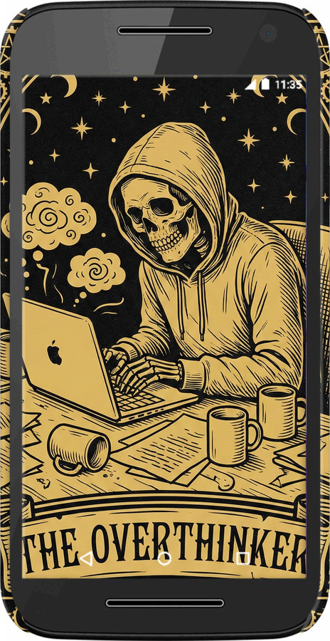 3D пластиковый матовый чехол The Overthinker для Motorola Moto G3 - 6774m-318 изображение 