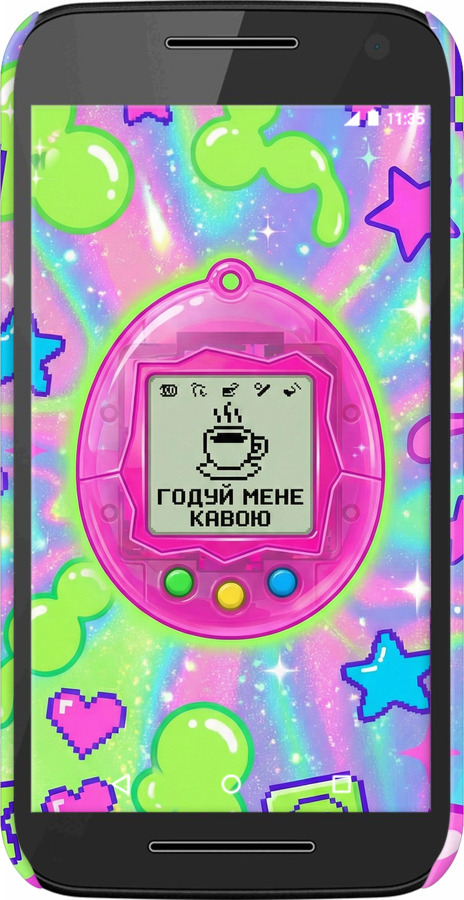 3D пластиковий матовий чехол Y2K Aesthetic Retro Pet: Годуй мене кавою для Motorola Moto G3 - 6784m-318 изображение 