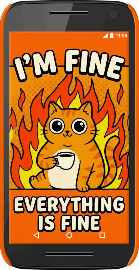 3D пластиковый матовый чехол Funny Cat для Motorola Moto G3 - 6786m-318 изображение 