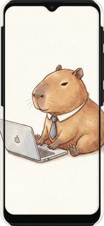 3D пластиковый матовый чехол Funny Capybara CEO Working для Motorola Moto G10 - 6777m-2319 изображение 