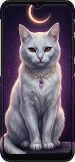 3D пластиковий матовий чехол Mystic White Cat Gothic Dark Purple Gold для Motorola Moto G10 - 6805m-2319 изображение 