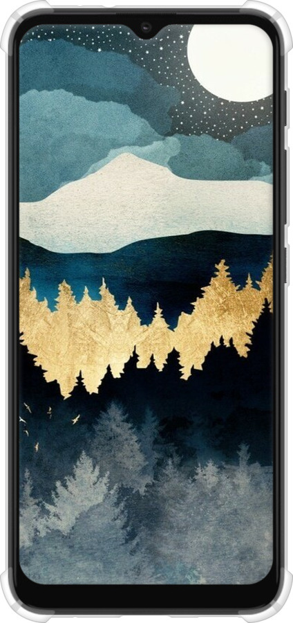 Силикон с усиленными углами чехол Ночной пейзаж с лесом и горами для Motorola Moto G20 - 6493sp-2461 изображение 