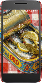 3D пластиковый матовый чехол Vintage Sardine Tin Phone для Motorola Moto G4 Play - 6772m-860 изображение 