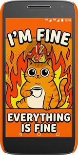 3D пластиковий матовий чехол Funny Cat для Motorola Moto G4 Play - 6786m-860 изображение 