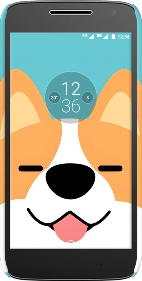 3D пластиковый матовый чехол Корги для Motorola Moto G4 Play - 6280m-860 изображение 