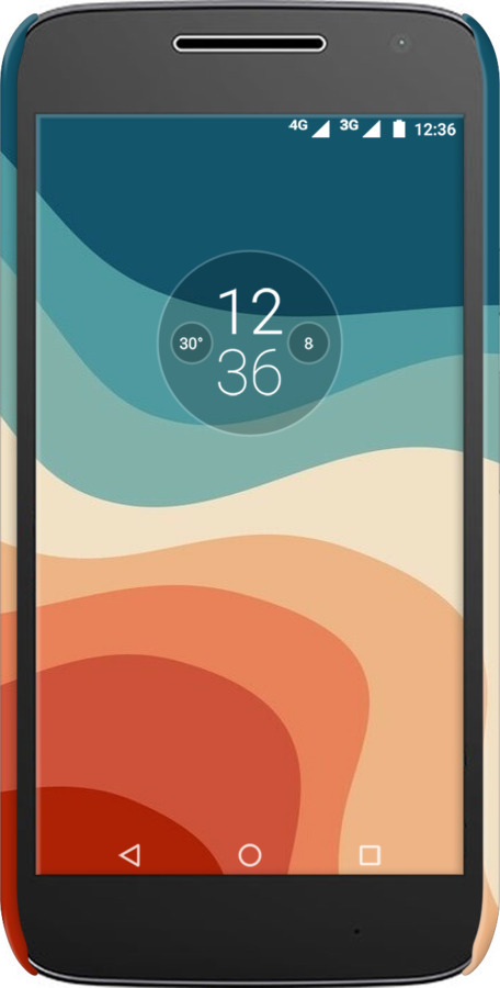 3D пластиковый матовый чехол В стиле ретро с волнами для Motorola Moto G4 Play - 6531m-860 изображение 