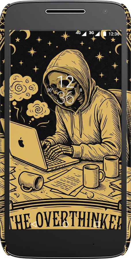 3D пластиковый матовый чехол The Overthinker для Motorola Moto G4 Play - 6774m-860 изображение 