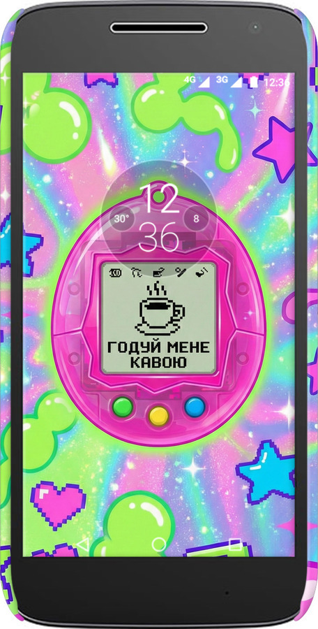 3D пластиковий матовий чехол Y2K Aesthetic Retro Pet: Годуй мене кавою для Motorola Moto G4 Play - 6784m-860 изображение 