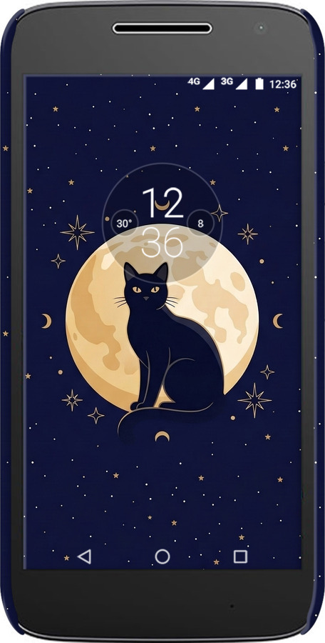 3D пластиковий матовий чехол Cute Cat Celestial/Witchy для Motorola Moto G4 Play - 6787m-860 изображение 