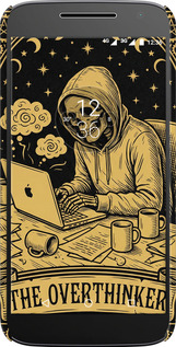 3D пластиковый глянцевый чехол The Overthinker для Motorola MOTO G4 PLUS - 6774c-953 изображение 