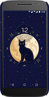 3D пластиковий матовий чехол Cute Cat Celestial/Witchy для Motorola MOTO G4 - 6787m-511 изображение 