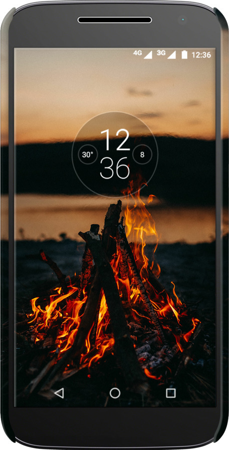 3D пластиковый глянцевый чехол Огонь для Motorola MOTO G4 PLUS - 6021c-953 изображение 