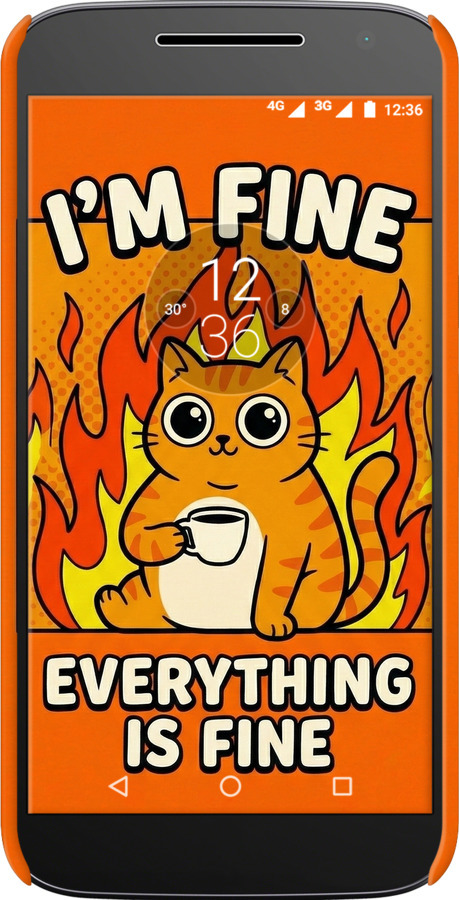 3D пластиковий матовий чехол Funny Cat для Motorola MOTO G4 - 6786m-511 изображение 