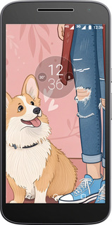 Силиконовый чехол Корги 3 для Motorola MOTO G4 - 6707u-511 изображение 