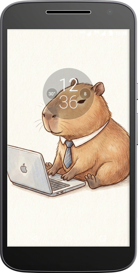 2D пластиковый чехол Funny Capybara CEO Working для Motorola MOTO G4 PLUS - 6777t-953 изображение 