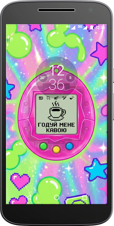 2D пластиковый чехол Y2K Aesthetic Retro Pet: Годуй мене кавою для Motorola MOTO G4 - 6784t-511 изображение 