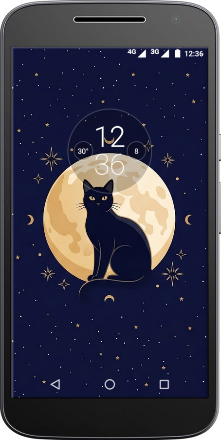 2D пластиковий чехол Cute Cat Celestial/Witchy для Motorola MOTO G4 - 6787t-511 изображение 