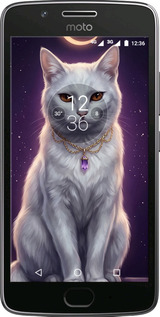 Силиконовый чехол Mystic White Cat Gothic Dark Purple Gold для Motorola Moto G5 - 6805u-832 изображение 