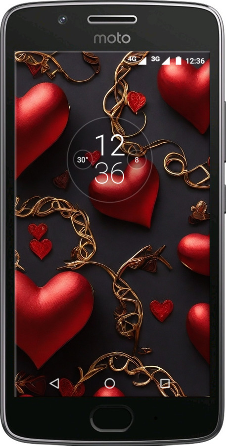 Силиконовый чехол Сердечки для Motorola Moto G5 - 5831u-832 изображение 