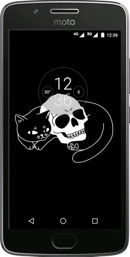 Силіконовий чехол Із зображенням кота та черепа для Motorola Moto G5 - 6491u-832 изображение 