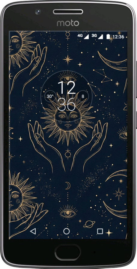 Силіконовий чехол Celestial Harmony: Sun & Moon Gold Mystic Pattern для Motorola Moto G5 - 6778u-832 изображение 