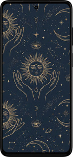 Силіконовий чехол Celestial Harmony: Sun & Moon Gold Mystic Pattern для Motorola Moto G52 - 6778u-2691 изображение 