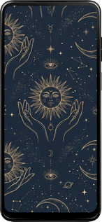 Силиконовый чехол Celestial Harmony: Sun & Moon Gold Mystic Pattern для Motorola Moto G53 - 6778u-3047 изображение 