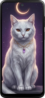 Силиконовый чехол Mystic White Cat Gothic Dark Purple Gold для Motorola Moto G53 - 6805u-3047 изображение 