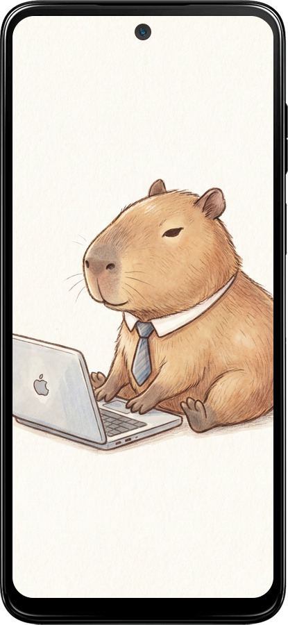 Силиконовый чехол Funny Capybara CEO Working для Motorola Moto G53 - 6777u-3047 изображение 