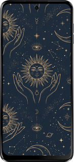 Силиконовый чехол Celestial Harmony: Sun & Moon Gold Mystic Pattern для Motorola Moto G54 Power - 6778u-3897 изображение 
