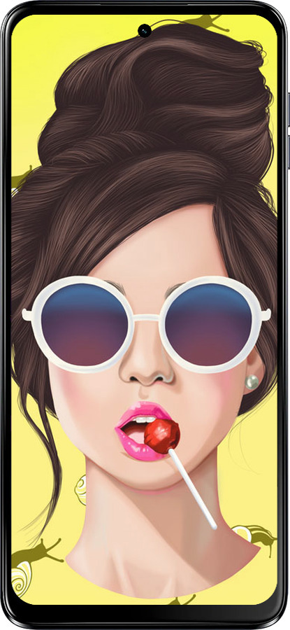 Силиконовый чехол Девушка с чупа-чупсом для Motorola Moto G54 Power - 3979u-3897 изображение 