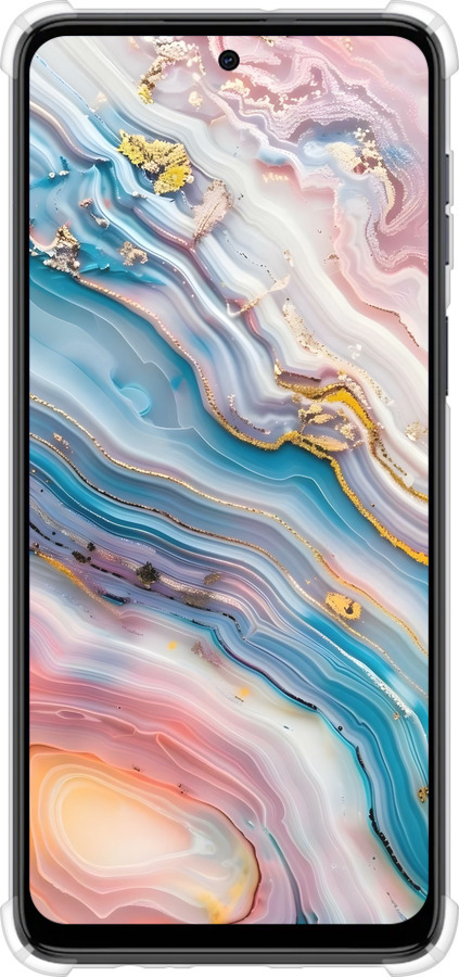 Силіконовий протиударний с посиленими кутами чехол Мрамор красивый для Motorola Moto G54 - 6376sp-3339 изображение 