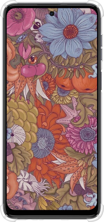 Силикон с усиленными углами чехол Абстрактные цветы для Motorola Moto G54 - 6526sp-3339 изображение 